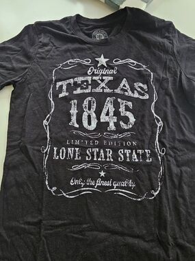 Black 'Texas 1845' Short Sleeve Tee